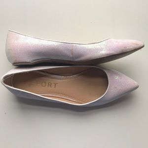 White Iridescent Sequin Flats